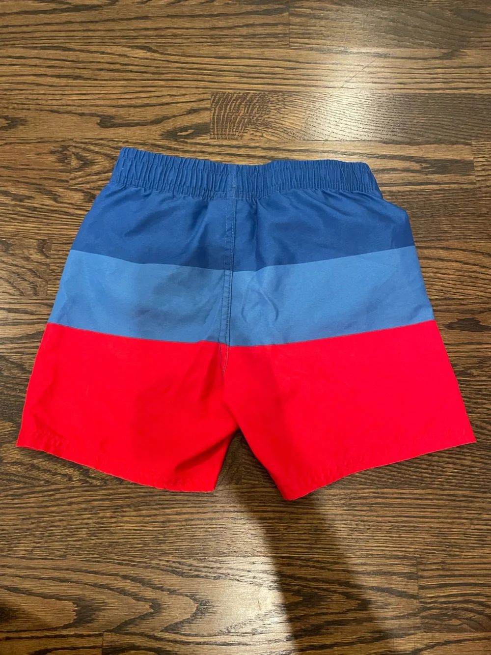 Kids Colorblock Swim Trunks in Red and Blue